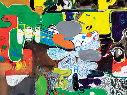 Michael Williams, PuzzledDAD series (5), 2016, oil and acrylic on linen, 36 × 48″. From the series “PuzzledDAD series,” 2015–16
