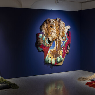 Christoph Hefti. The missing cat et autres histoires textiles, vue d'exposition. Avec l'aimable autorisation du Museum für Gestaltung