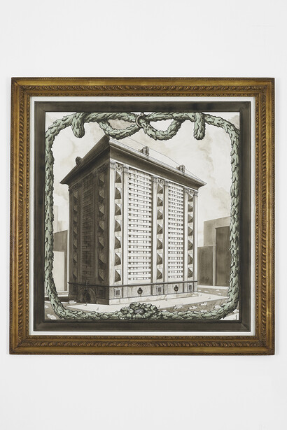 Pablo Bronstein, Prison Block, 2014 © the artist, 2014, Jupiter Artland private colelction. Courtesy Herald St, London
