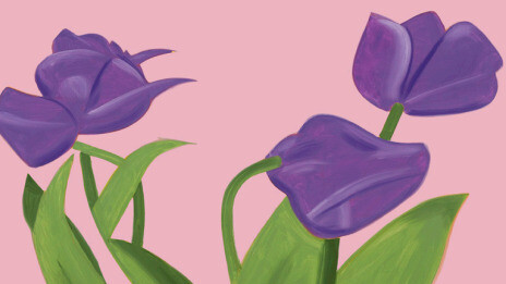 Alex Katz, Purple Tulips 1, 32 x 47 inches (80 x 119 cm)