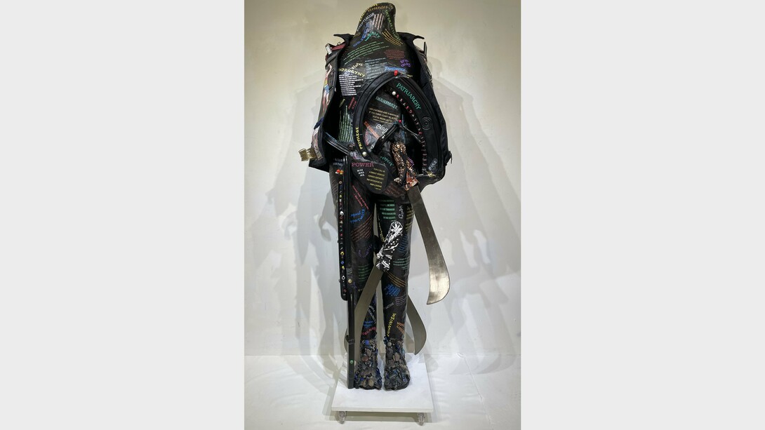 Linda Stein, Warrior Waging Peace-Addressing Feminism 2, 2024. Courtesy of the artist and Anita Shapolsky Gallery