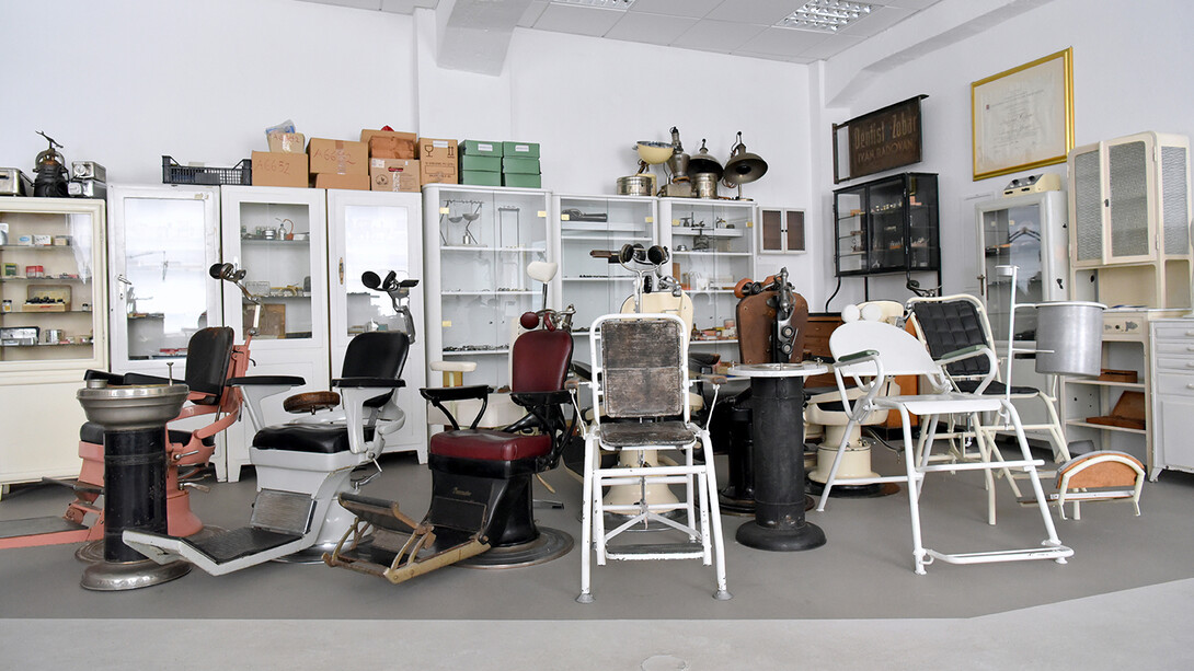 Dentistry collection, technical heritage of Slovenian dentistry, exhibition view. Courtesy of Museum of recent history Celje