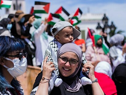 Demonstration in Tunisia in solidarity with Palestine