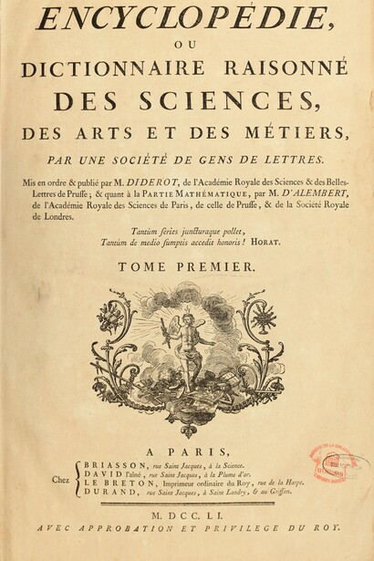 Portada del primer tomo de la Enciclopedia