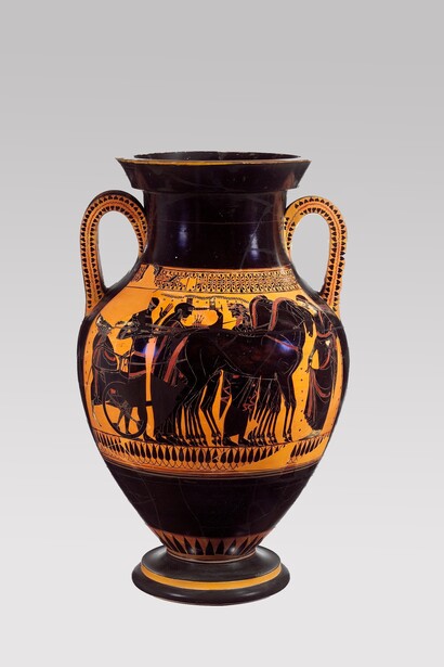 Anfora in Terracotta, con scene di Atena, 550-500 a.C., Attica