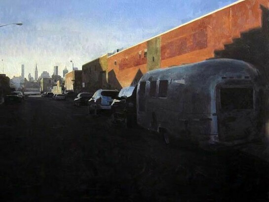 Hollis Dunlap, Distant City, 2014, Oil on Canvas, 32" x 50"
