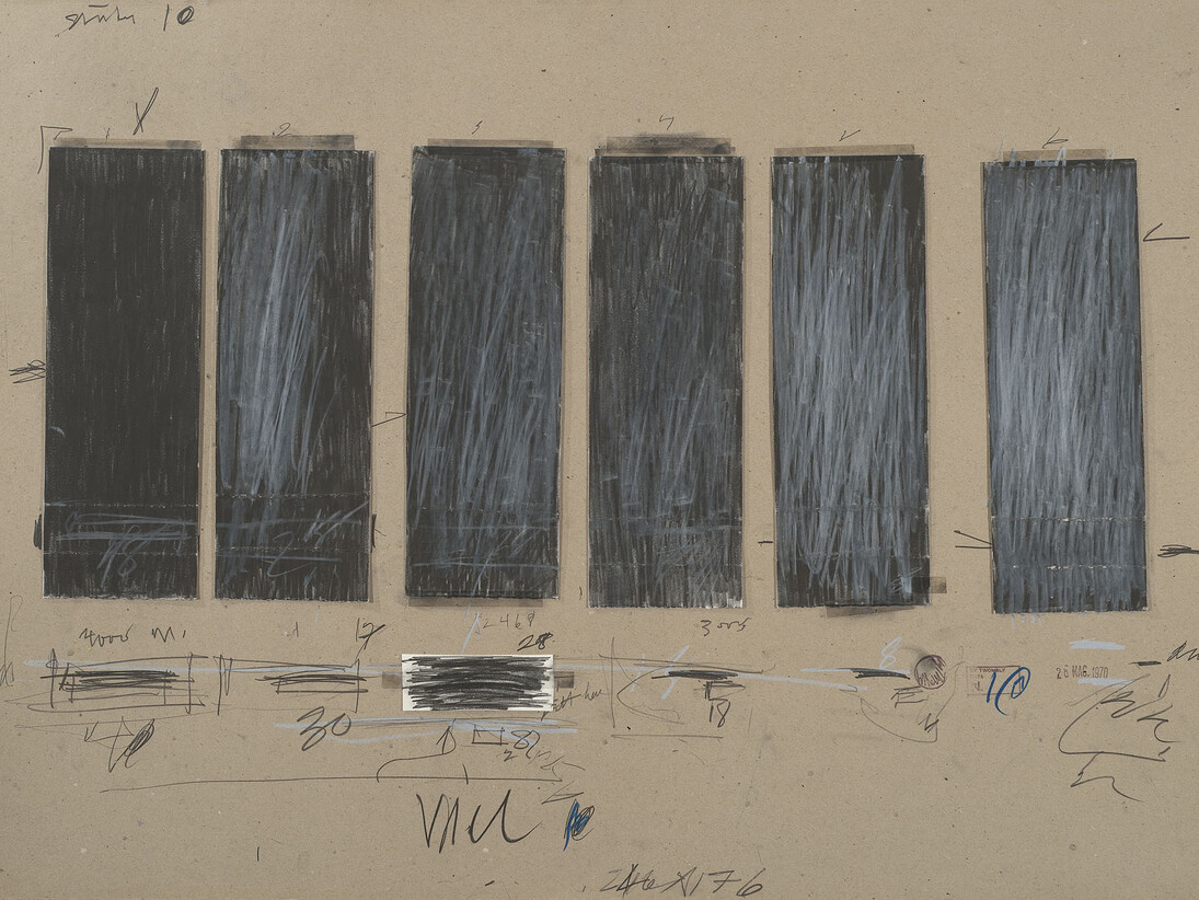 Cy Twombly, Untitled, 1970, Graphite pencil, crayon, colored pencil, ink, tape, and cut, torn, and folded
paper on cardboard plywood on cardboard. The Menil Collection, Houston; Gift of the artist. Photography by Paul Hester ©Cy Twombly Foundation  