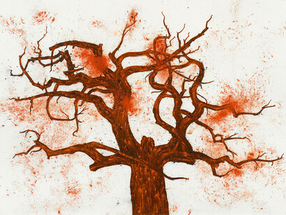 Tony Bevan (b. 1951), Tree (no 9) (PP1327), 2013, Acrylic and charcoal on paper, 85.7 x 121.9 cm; (33 3/4 x 48 in.)