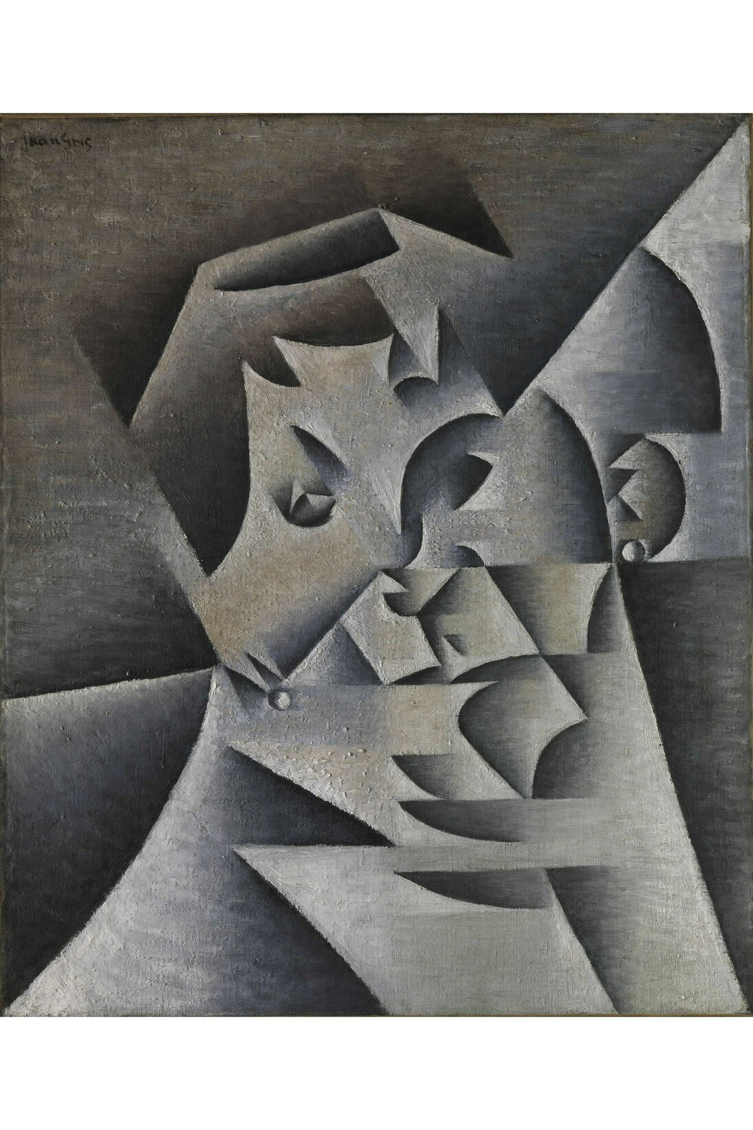 Juan Gris, Head of a Woman (Portrait of the Artist's Mother), Paris, 1912, Oil on canvas, 21 3/16 x 18 1/4 in. / 53.8 x 46.4 cm. Promised Gift from the Leonard A. Lauder Cubist Collection