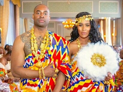 Marido e mulher em ritual de casamento, Ghana