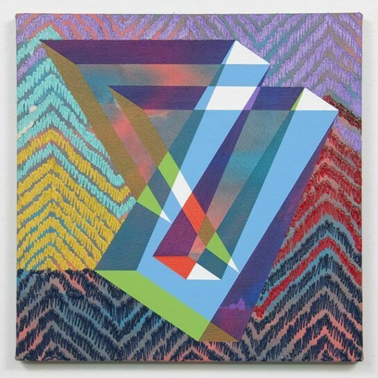 Nichole van Beek, Why?, 2014, acrylic, fiber paste and glitter on canvas, 15 x 15 inches. Courtesy of the artist and Jeff Bailey Gallery, New York