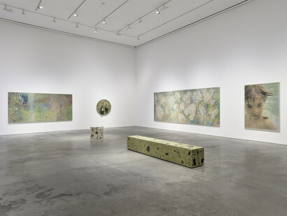 Sam Falls, Amongst the living, exhibition view. Courtesy of 303 Gallery 