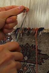Silk carpet under construction