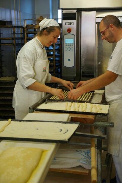 Grissini on the baking tray