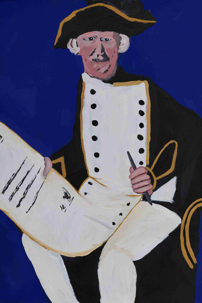 James Cook - with the Declaration, Vincent Namatjira, 2014 © Vincent Namatjira