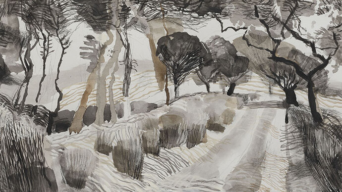 Eleri Mills, Travelling along the mountains track I (detail)