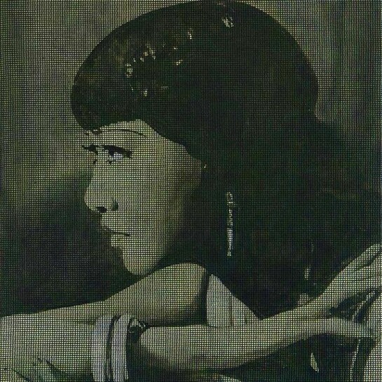 Tiong Ang, Healthy Suspicion (Portrait of Anna May Wong), 2014, acrylic and oil on canvas, veil, 60 x 55 cm, Courtesy LYNCH THAM