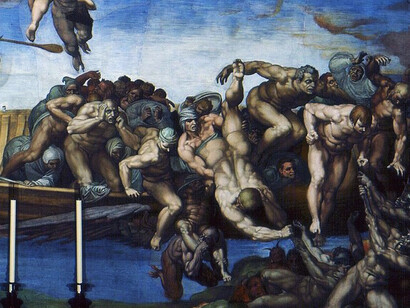 Michelangelo, Giudizio Universale, Inferno, particolare
