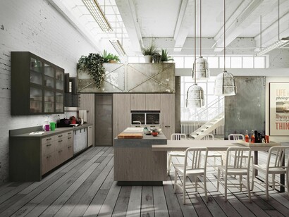 Cocina-comedor en un loft