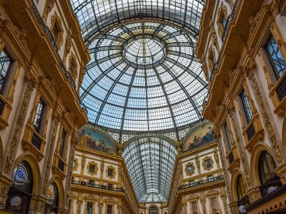 La copertura della Galleria Vittorio Emanuele II a Milano