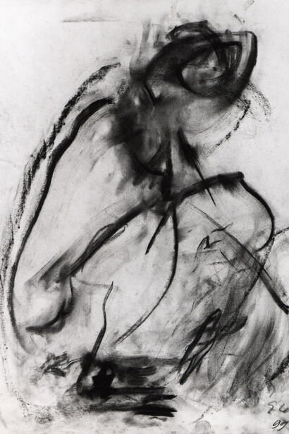 Eugène Leroy, Sans titre, 1999, Fusain sur papier, 64,7 x 49,9 cm © Courtesy Galerie Nathalie Obadia, Paris/Bruxelles