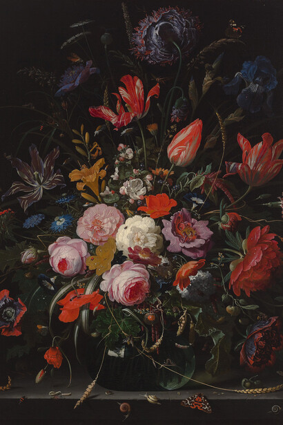 Abraham Mignon, Vase of flower (detail), circa 1665. Courtesy of Kunsthal Rotterdam