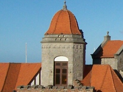 Torreón del Monje in Mar del Plata, Buenos Aires, Argentina, built initially in 1904, now works as a café and cake shop