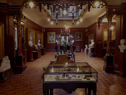 View through the Main Hall of the Russell-Cotes Art Gallery and Museum, Bournemouth, United Kingdom
