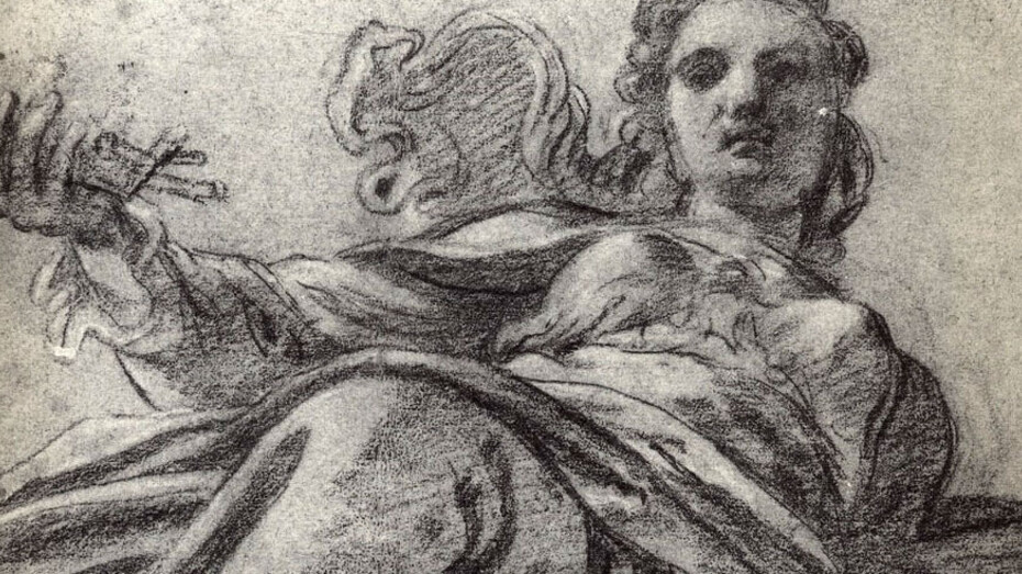 Ludovico Carracci, Flora , carta colorata, matita, gessetto, 1590-1592