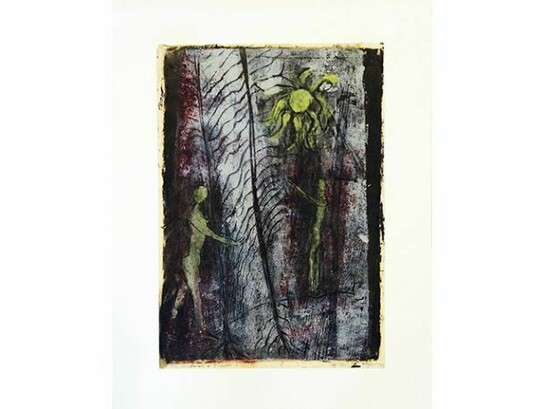 Ann Ryan, Moon is a Flower III, nd, 1950's, lithograph, no. 16 of 45,  23 x 17 in