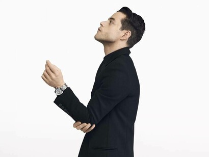 Actor Rami Malek posing for the Cartier brand