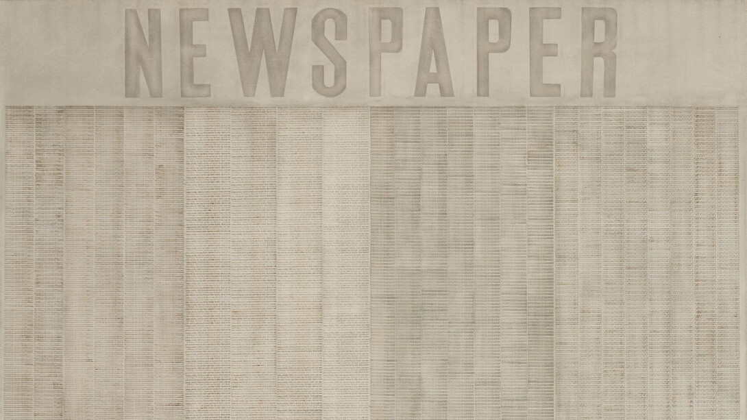 Chryssa, Newspaper (detail), ca. 1962. Courtesy of Menil
