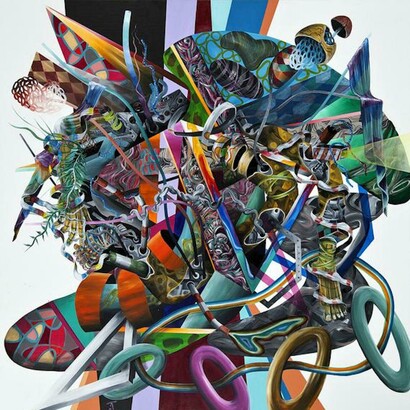 Athier, Machine Hearts 12, 2015, acrylic on canvas,  208 x 200 cm. Courtesy of Ayyam Gallery Dubai