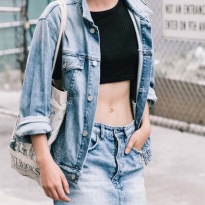 Minifalda vaquera y chaqueta