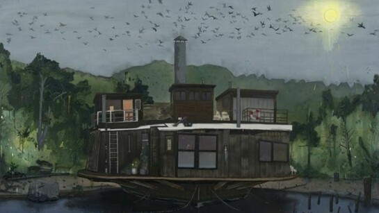 Kent Dorn, Home, 2013, Mixed media on canvas, 75 x 60 inches, courtesy of the artists and Freight+Volume