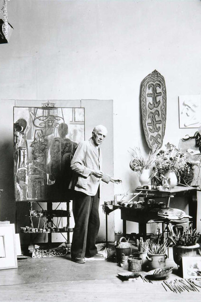 Willy Maywald, Georges Braque (in his studio at rue du Douanier, Paris) (detail), 1948, printed 1989. Courtesy of Norton Museum of Art