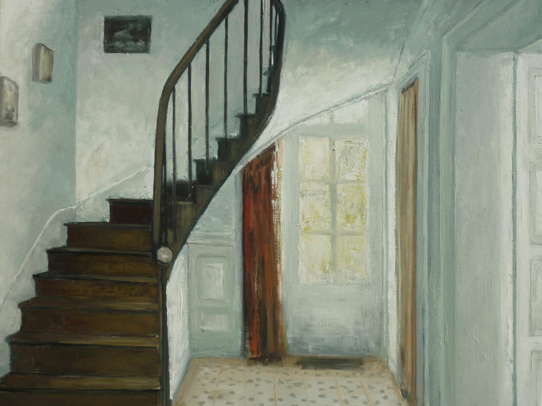 Albert Hadjiganev, Porte sur jardin, 2014, Oil on Canvas, 63" x 78¾"