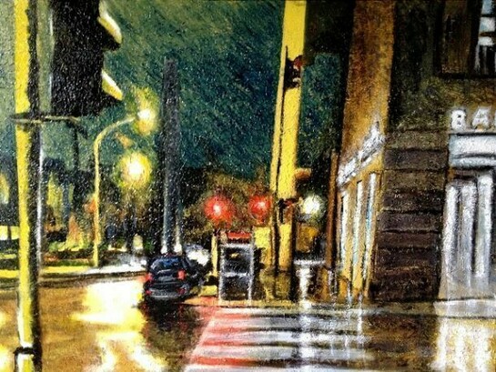 Maurizio Yorck, EURNoir, Acrylic on Canvas, 28" x 40"