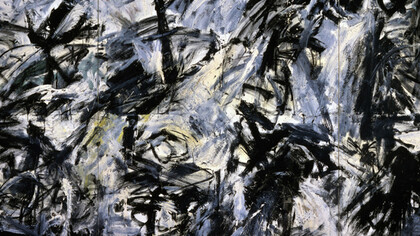 Scontro di situazioni ‘59 – II - 1 (dettaglio), 1959, 275 x 444 cm - Pittura a tempera, carboncino, sabbia su tela - Photo Jacob Littkemann, Berlin Ⓒ Fondazione Emilio e Annabianca Vedova, Venezia

