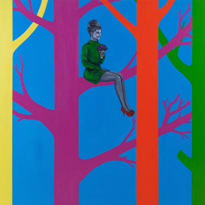 Olga Lomaka, Pygmalion, 153 x 153 cm, Oil on canvas