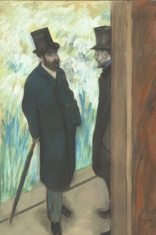 Edgar Degas
Ludovic Halevy e Albert Boulanger-Cavé nelle quinte dell'Opera
© RMN-Grand Palais (musee d'Orsay) / Herve Lewandowski