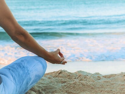 Meditating by the sea