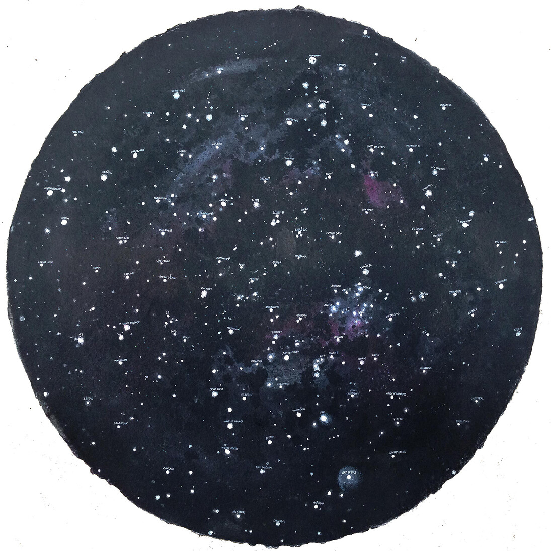 MindScape-2, Diametre 50cm, encre sur papier aquarelle, Courtesy Galerie Magda Danysz