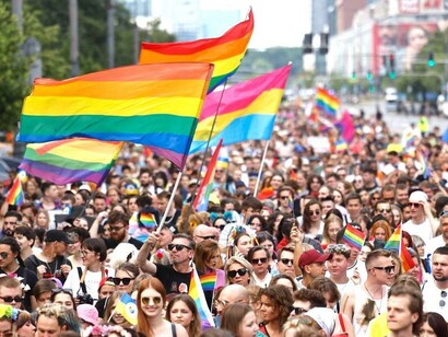 Parada LGBT em Lublin, na Polônia, 16 de Julho de 2023