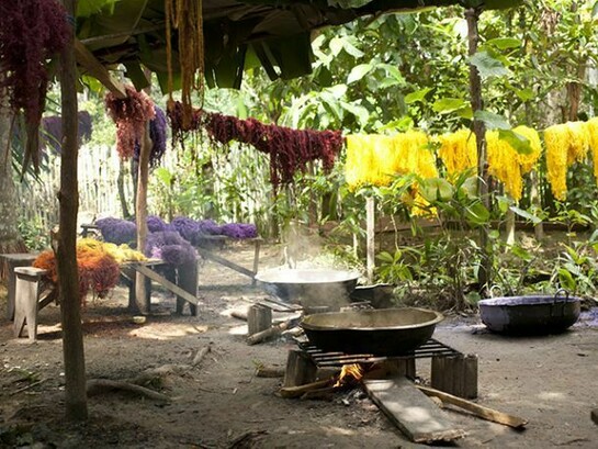Susana Mejia (b. 1978). Tinted fique fibers drying in the Amazon, from Color Amazonia, 2006-2013. Courtesy of the artist.