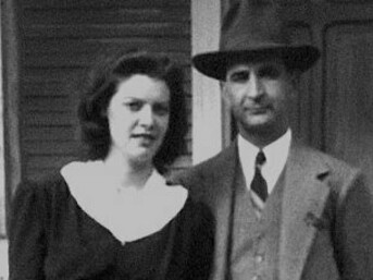 José Figueres con su primera mujer, Henrietta Boggs Long