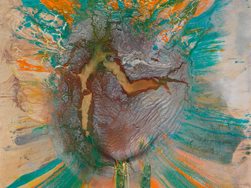 John M Armleder, Scaletta (detail), 2012, 74 13/16 x 57 inches, 190 x 145 cm - mixed media on canvas