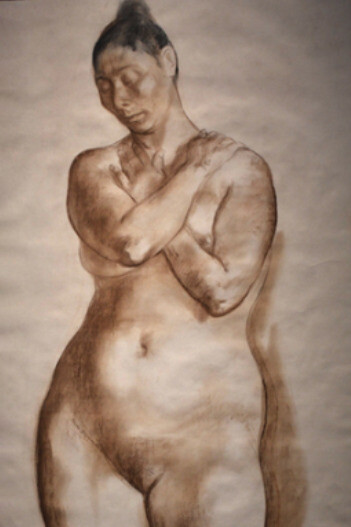 Francisco Zúñiga, Desnudo de Evelia (1968). Dibujo con sepia/papel. Colección MAC. Fotos: AKEZ