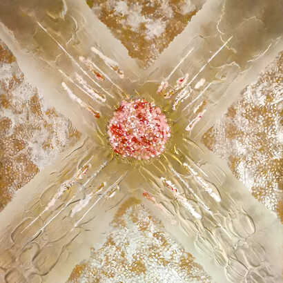 Erika Isalberti, Central sun, 103x96, acrilico e tempera, 1998