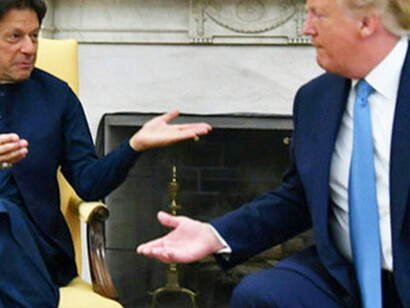 President Donald Trump with Pakistani Prime Minister Imran Khan in the Oval Office